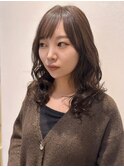 ミックス巻きデジタルパーマ秋カラーカット顔まわり前髪カット