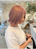 ブリーチカラーミルキーピンクショートウルフ