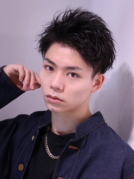 ネイビー(NAVY) アッパーショート 刈り上げショート アップバング