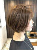 艶ロングショートワンカールパーマカーキグレージュ前髪錦糸町