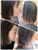 クリア 美容室&nbsp;大人かわいいハイライトカラーミディアムレイヤーボブ☆