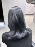 ブリーチありブルーラベンダー/切りっぱなし/高濃度水素髪質改善