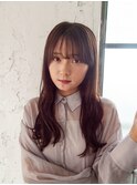 ロングウェーブスタイルダークトーンカラー