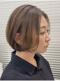 大人ショートボブ丸みショートカットマッシュ