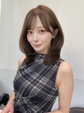 ミディアムレイヤー韓国オリーブベージュ