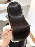 縮毛矯正 地毛風ストレート 髪質改善カラー ベージュブラウン