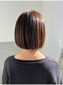 顎下ボブ/切りっぱなしボブ/アッシュベージュ/20代30代40代