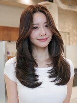 ヴィヴィッド オモテサンドウ(ViViD omotesando)&nbsp;ケア縮毛矯正/前髪なしロングレイヤー/大人上品スタイル