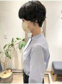 大人可愛い小顔マッシュショートパーマくせ毛風パーマニュアンス