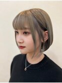 ブリーチ2回 ハイトーンカラーボブ  ーサファイアシルバーー