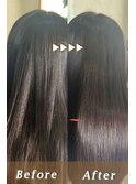 黒髪暗髪ストレートロングヘア髪質改善触りたくなる髪質へ