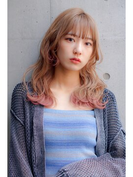 エイトジュール(8JOURS) 裾カラー×ピンクべージュ