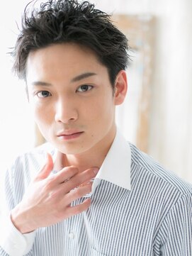 モッズヘア メン 仙台愛子駅前店(mod's hair men) 20代30代アップバング黒髪くせ毛風クロップ仙台愛子　社会人