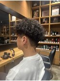 20代30代メンズスパイラルパーマワイルドオシャレ感アッシュ
