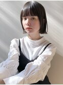 20代30代40代　ボブ　ミニボブ　前髪あり　暗髪　丸顔　面長