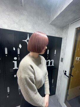 ワンズクロエ 原宿店(ONE's Chloe) くびれヘアアプリコットオレンジハイライトカラーブルーカラー