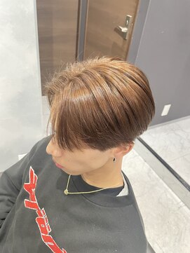 クレオ 片江店(CREO) ニュアンスパーマメンズセンターパートミルクティーベージュ