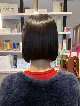 スーリール 小倉店(Sourire) 大人の透け感ミニボブ☆髪質改善縮毛矯正☆20代30代