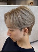 熊本メンズヘア メンズカラー ハイトーン ミルクティー