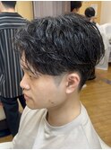 大人ヘア センターパート ニュアンスパーマ