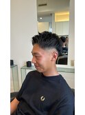 アップバング×スキンフェード
