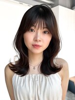 アイティーバイアルバム 藤沢店(IT by ALBUM) 暗めカラーフェイスフレーミング顔周りレイヤー韓国ヘア_F30975