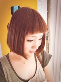 艶々オレンジボブ