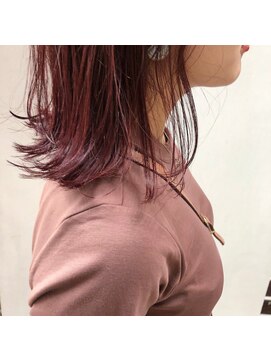 キー(kii) ボルドーカラー　赤髪　暖色　福岡　天神　今泉　薬院