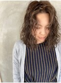 くるくるパーマ×アッシュベージュ