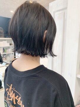 キャアリー(Caary) 福山市美容室Caary人気 黒髪アッシュ・ディープブルーカラー