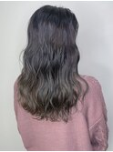 アッシュグレー_マロンベージュ Aラインボブ かきあげ３