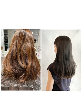 アイディール 心斎橋店(:ideal) 20代30代40代☆酸性縮毛矯正でシルクの艶☆透明感カラーで艶感UP