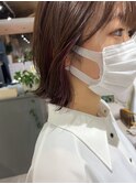 切りっぱなしボブ/インナーカラー