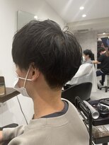 ルルディ バイ アフロディーテ銀座(luludi by APHRODITE)&nbsp;ブルーブラック/刈り上げセンターパート/フェザーパーマ/銀座