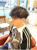 マッシュショート波巻きツイストスパイラルモテ髪ツーブロック