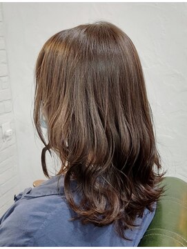 リコ 池袋東口店(Liko) 外ハネミディ ニュアンスパーマ ショコラブラウン