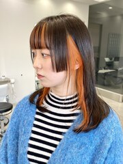 【iLi×SAKI】姫カット/オレンジインナー