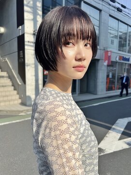 ミンクス渋谷スマートサロン(MINX shibuya smart salon) シアーカラー ショート 姫カット ダークアッシュ 魅力倍増カール