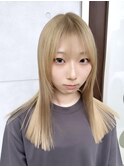◎切りっぱなし/ロング/ハイトーン/ブロンド/金髪