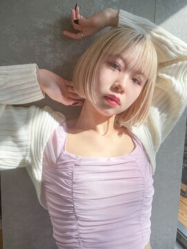 アイティーバイアルバム 八王子店(IT by ALBUM) ホワイトグレージュボブ美髪韓国ヘア前髪カットミディアム_9144