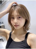 透明感カラー×ワンカールで可愛いレイヤーボブ