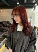 20代30代40代◎似合わせアプリコットオレンジハイライトカラー