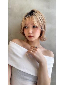 ロンド ストラーダ 心斎橋(Lond strada) レイヤーボブ×ハイトーン[心斎橋/髪質改善]