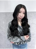 暗髪ロング