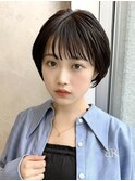 「岩田莉奈」地毛風縮毛矯正 ひし形ショートボブ 白髪染め 新宿