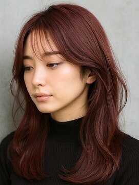 アミリー 成田美郷台店(Amily) レッドブラウン×大人レイヤー｜艶感引き立つ秋冬カラー