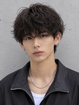エイド 本店(aid) 黒髪シャドウパーマ無造作ショートマッシュパーマウルフ