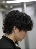 シャドウパーマセンターパートサーフカールフェザーパーマ