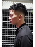 スキンフェードクロップ濡れパンアイロンパーマ　新宿／メンズ