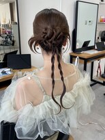 ウル 岡山駅店(ULu.)&nbsp;結婚式ヘア二次会ヘア編みおろしカチモリシニヨン岡山ヘアセット